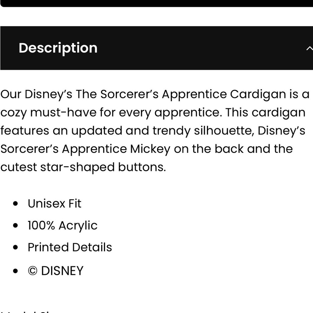 Disney Fantasmic The Sorcerer’s Apprentice Cardigan - Picture 5 of 5